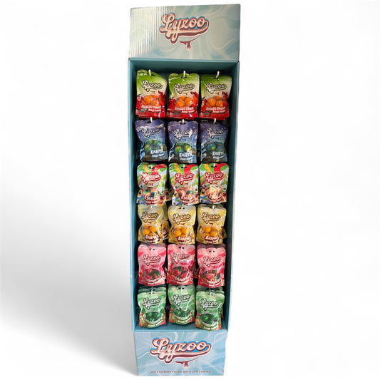 Lyzoo Display & 72 Pcs Burst Gummies (12 Pcs/Flavor)