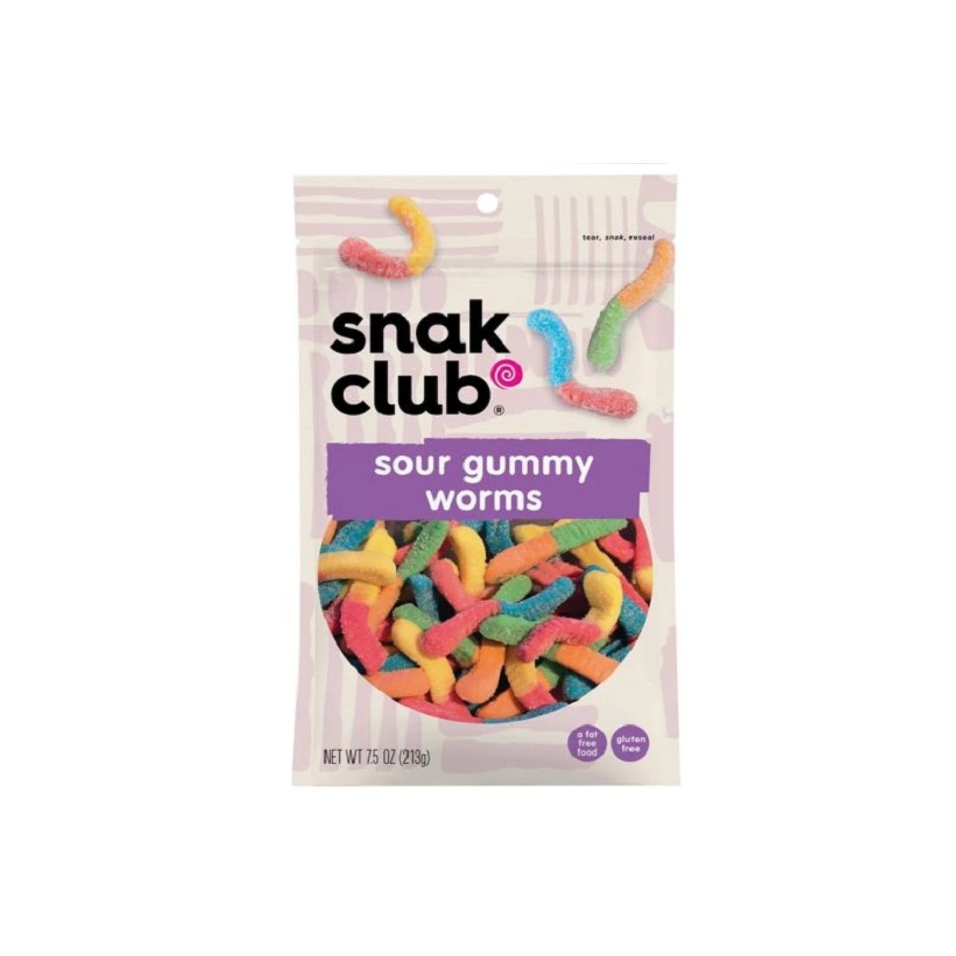 Snak Club: Sour Gummy Worms 6 bags image 0
