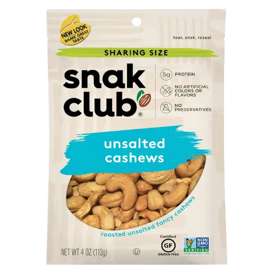 Snak Club: Unsalted Cashews 6 bags image 0